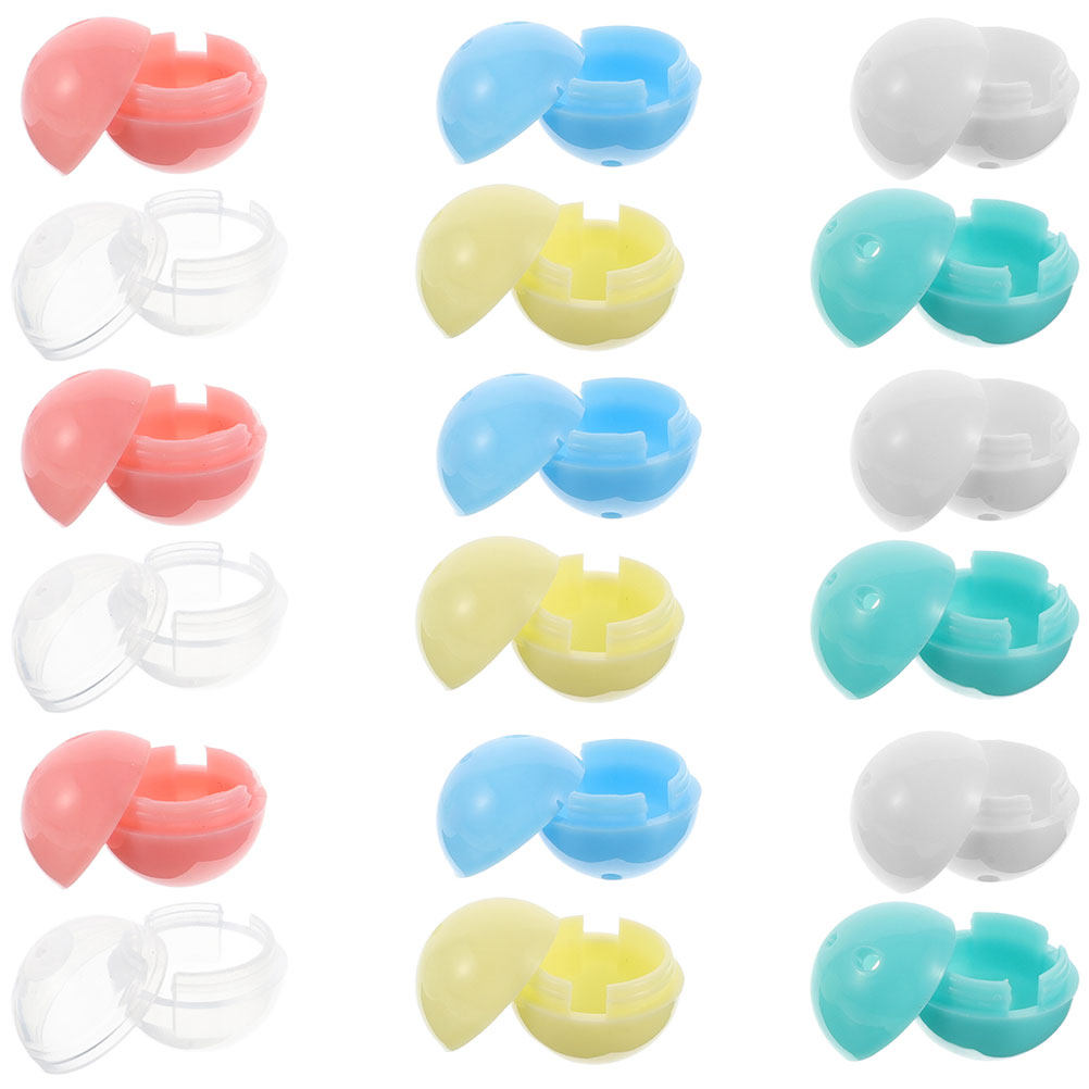 Prize Capsule Toy Machine - 30Pcs Mini Round Clear Capsules 15Mm