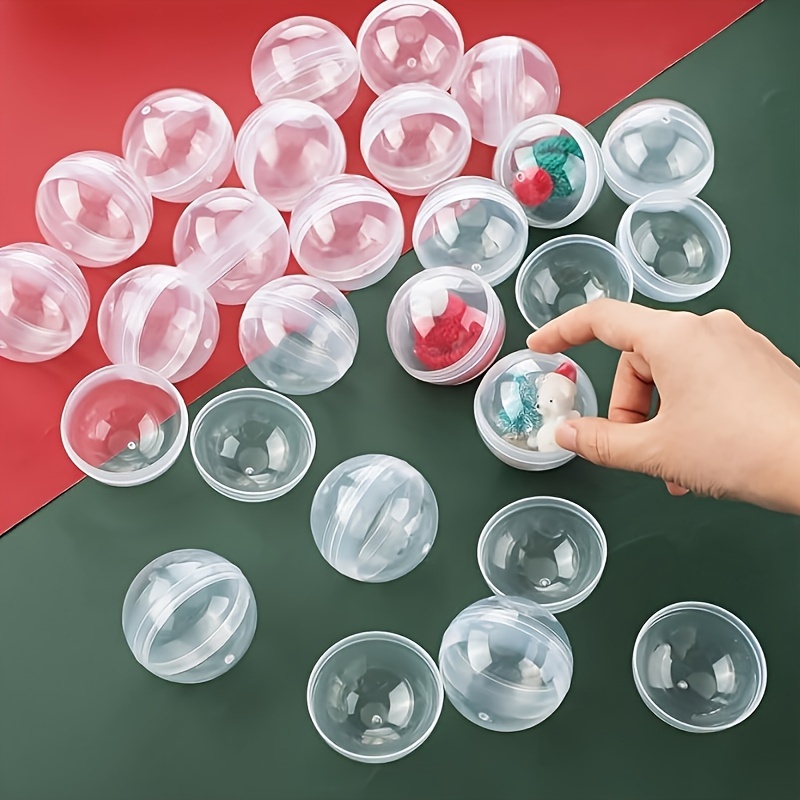 100pcs Clear Plastic Round Cap - Prize Capsule Toy Machine 评论和价格